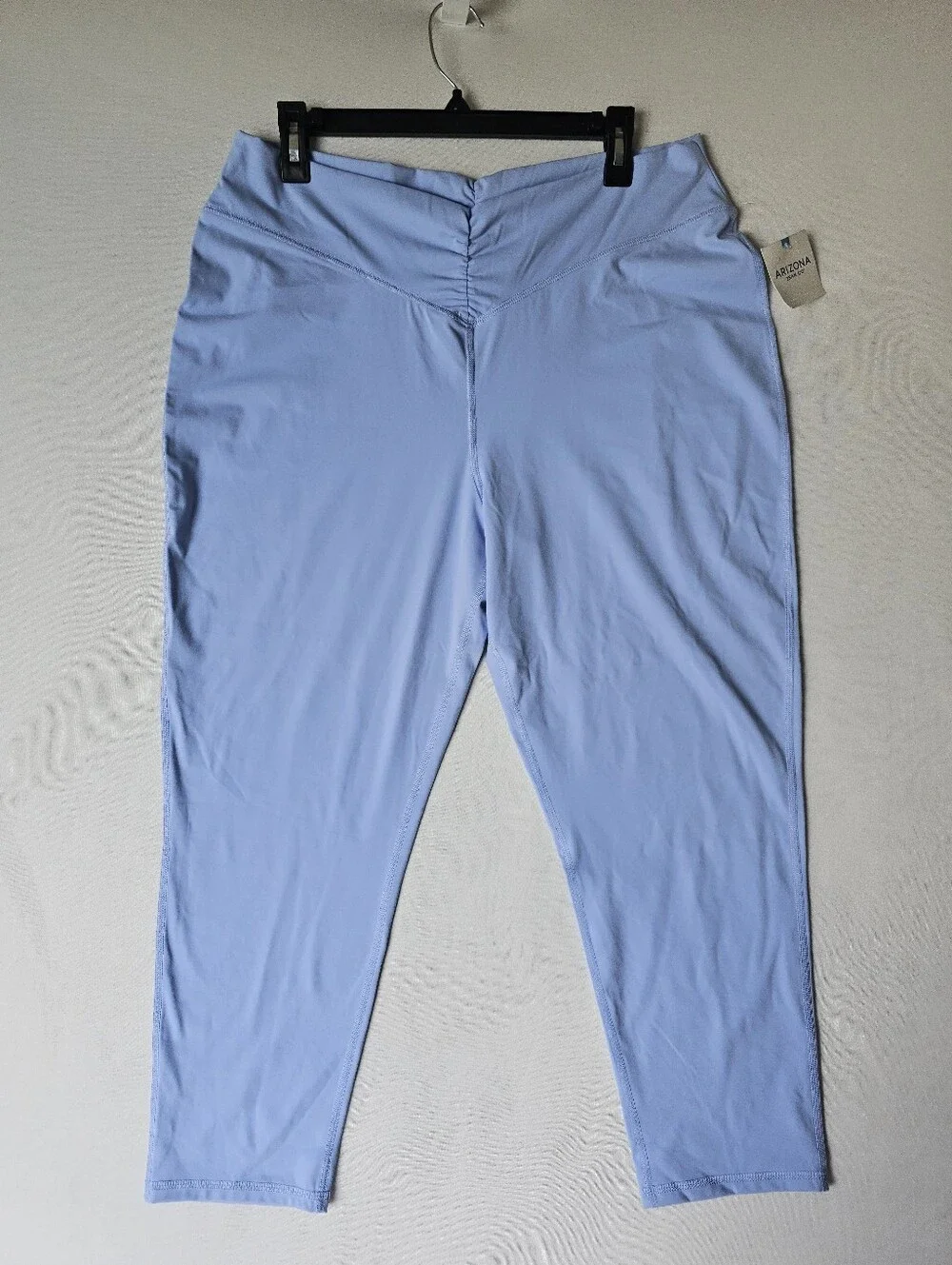 NWT Arizona Jean Co. Light Blue Ruched Back Capri Leggings Size XXL